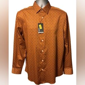 Murano Liquid Luxury($SALE$) Burnt Orange Geometric Button-Down Shirt